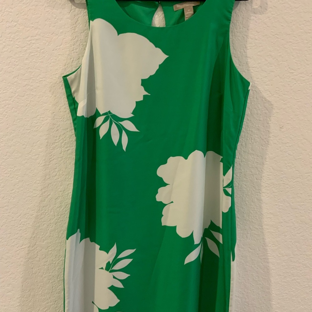 Banana Republic Green and White Floral Sheath Dress